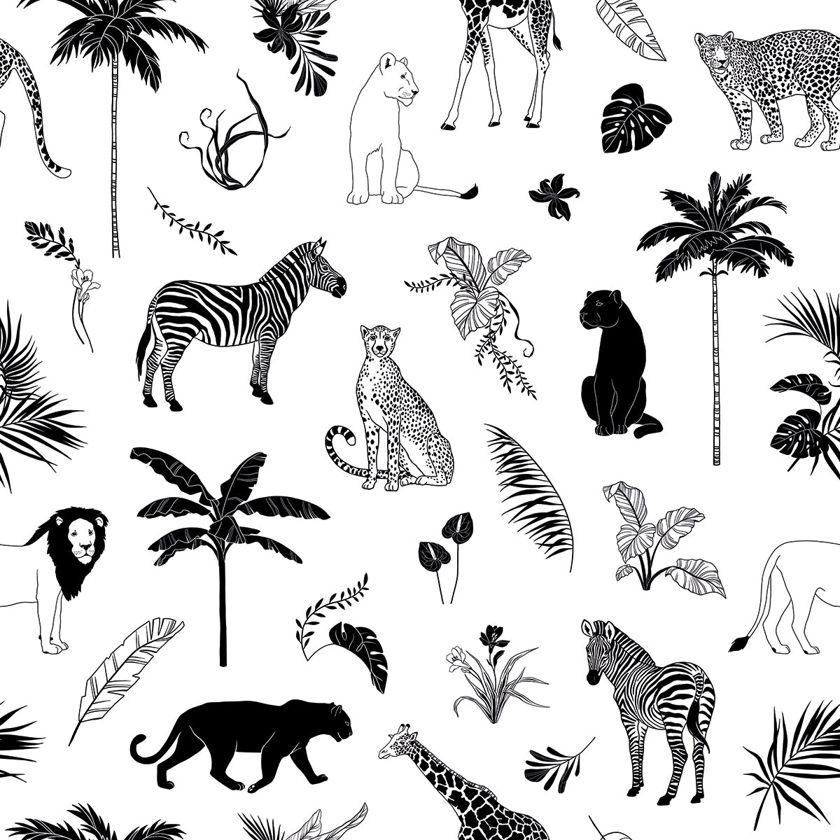 BLACK MAJIK - Sample wallpaper, animals mix