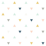 ENCHANTED - Sample wallpaper, triangles pink, mustard, grey, enchanted