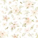 APPOLINE - Sample wallpaper, watercolour large orange pink flowers