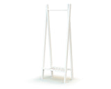 White wooden children's clothes rack