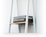 Children's clothes rack in white wood and raw beech