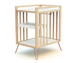 Wooden changing table with shelves and terracotta steel legs - Jurababy