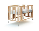 Wooden crib bed with steel legs, 60 x 120 cm - Jurababy