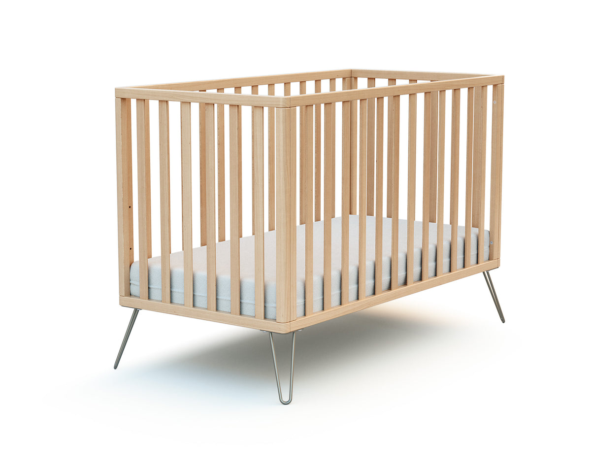 Wooden crib bed with steel legs, 60 x 120 cm - Jurababy