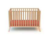 Wooden crib bed with terracotta steel legs, 60 x 120 cm - Jurababy