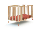 Wooden crib bed with terracotta steel legs, 60 x 120 cm - Jurababy