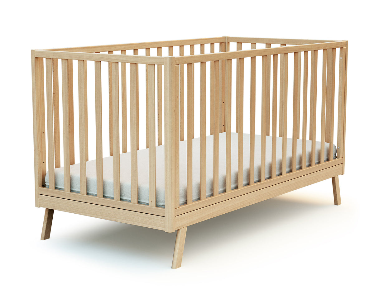 Varnished beech wood crib bed 70 x 140 cm - Comfort