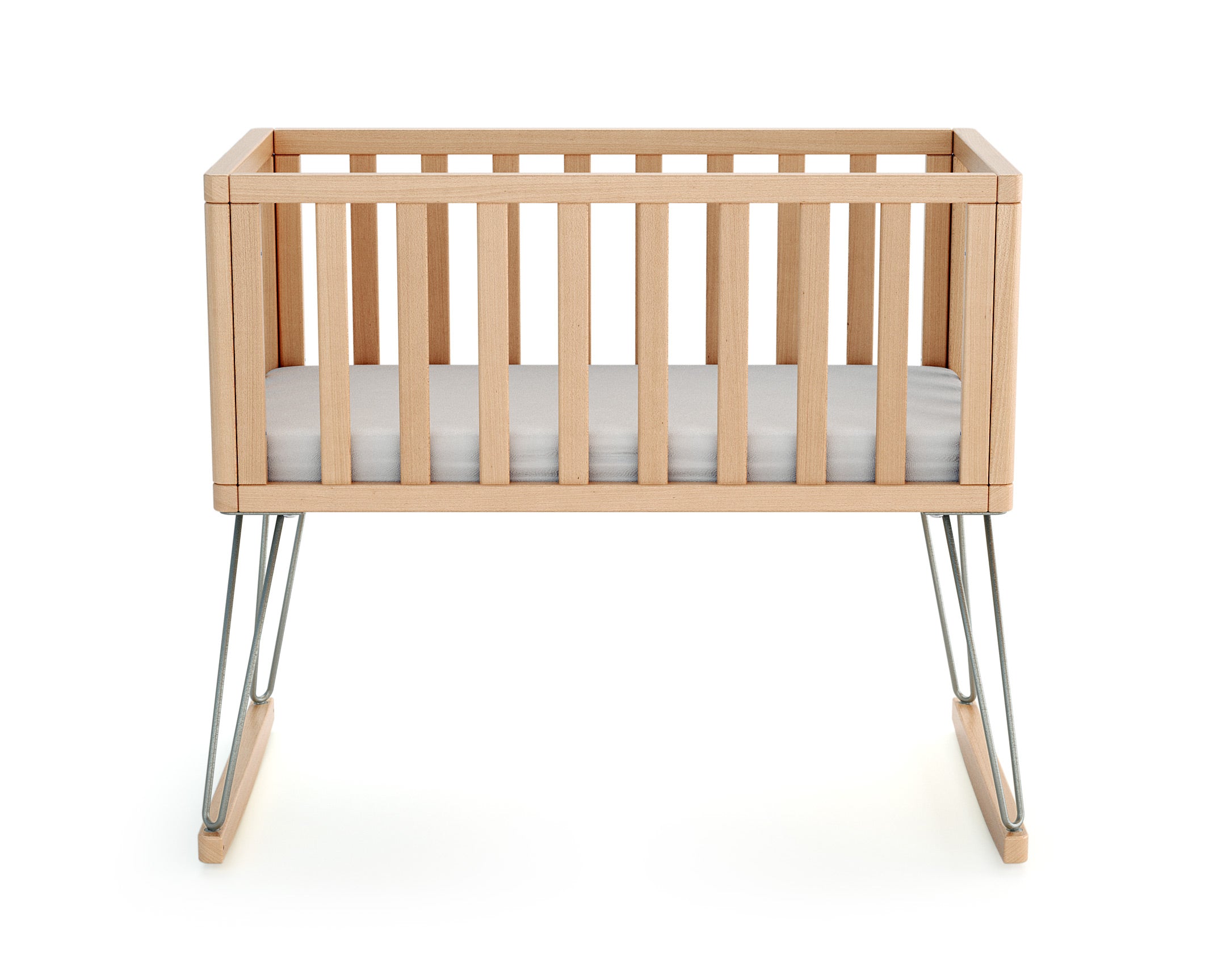 Wood and steel rocking cradle - Jurababy