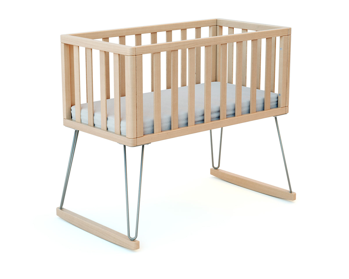 Wood and steel rocking cradle - Jurababy