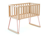 Terracotta wooden rocking cradle