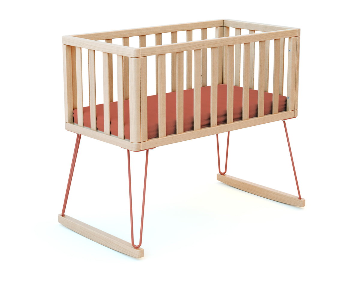 Terracotta wooden rocking cradle