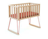 Terracotta wooden rocking cradle