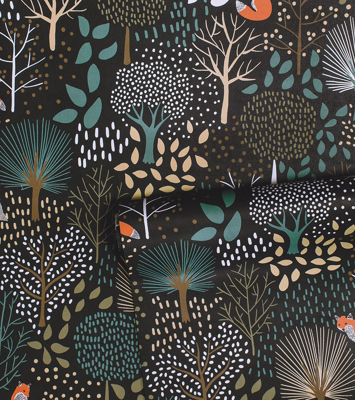 M. FOX - Children's wallpaper - Forest and fox motifs