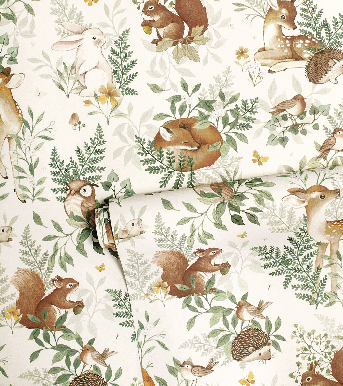 FOREST - Children's wallpaper - Forest animals motif