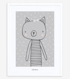 LITTLE FRIENDS - Children's poster - The cat