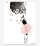 MUM OF LOVE - Children's poster - Dancer and moon