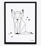 ORIGAMI - Children's poster - Fox (geometric)