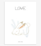 NORDIC - Children's poster - Rabbit, love