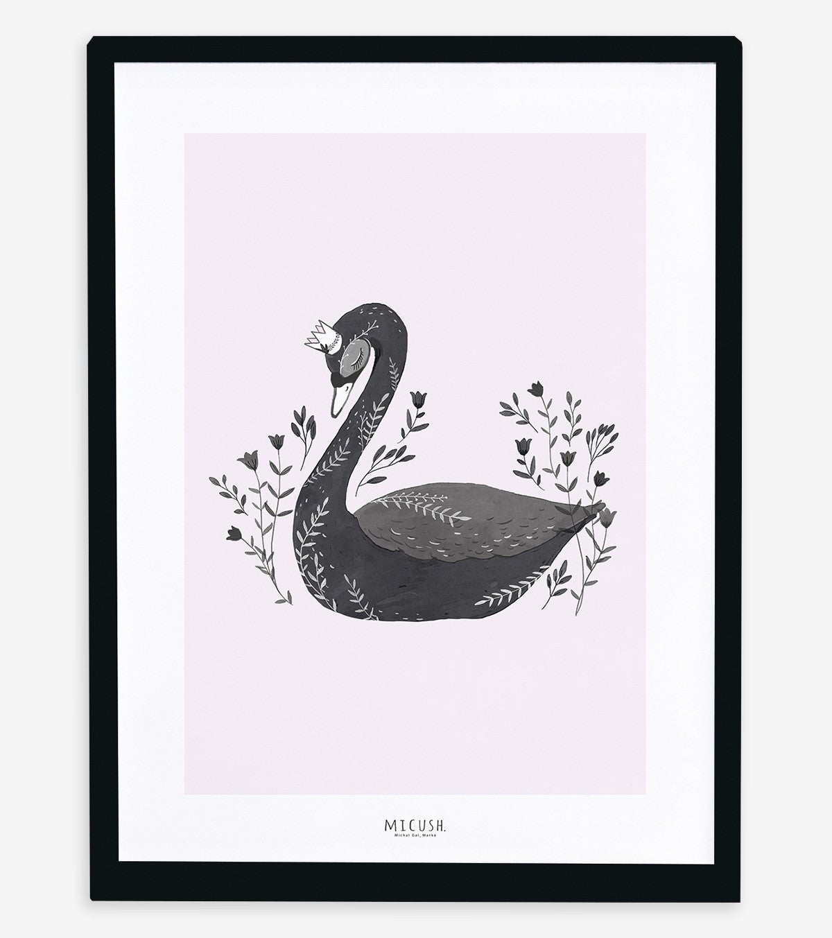 LITTLE PRINCESS - Children's poster - Swan (black)