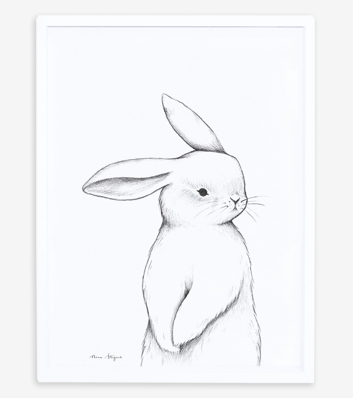 BUNNY - Children's poster - Rabbit face on