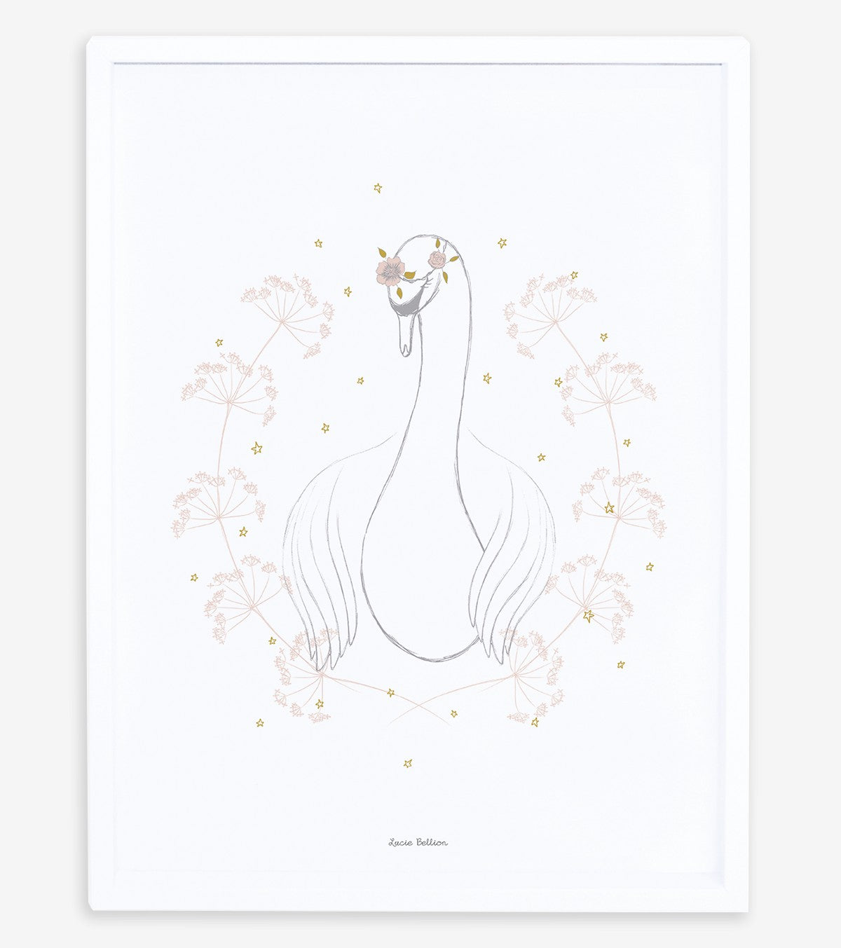 BOTANY - Children's poster - Swan and flowers