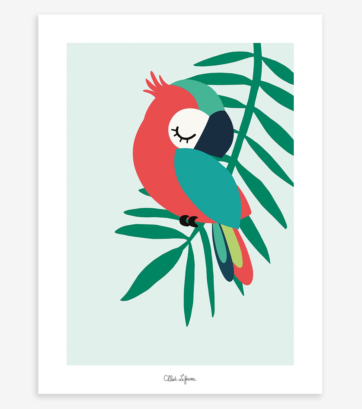 TROPICA - Children's poster - The parrot (green)