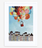 IN VOLO - Children's poster - Balloon trip