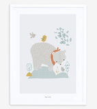 WOODLAND - Children's poster - Bear and forest