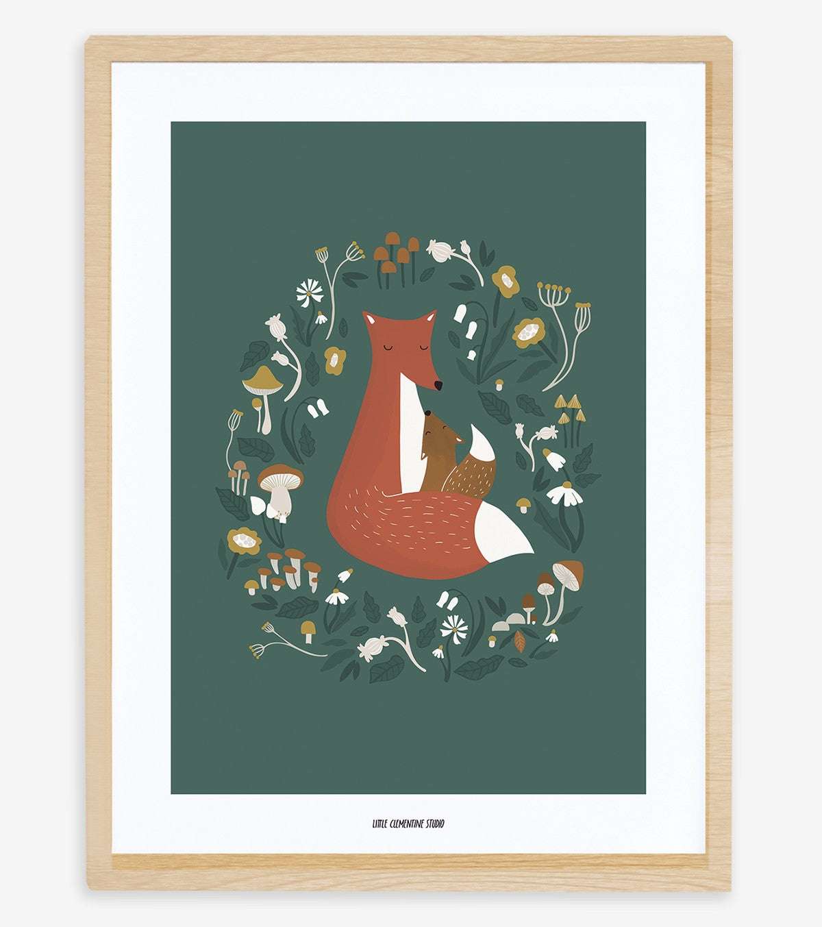 FOREST HAPPINESS - Children's poster - Fox family