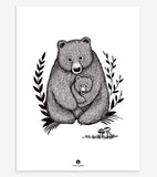 ROMANIAN HILLS - Children's poster - Bear family