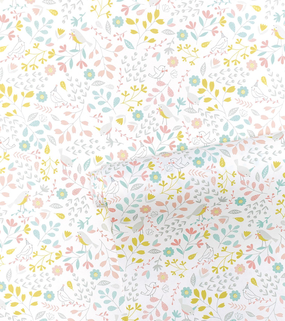 SWEET BUNNIES - Children's wallpaper - Flowers and birds motif