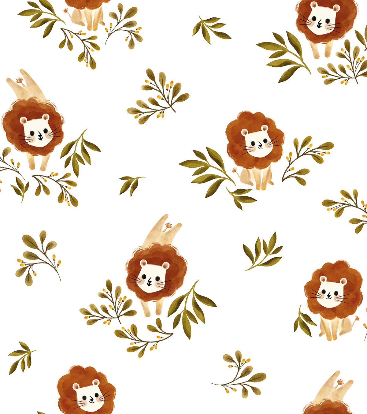 FELIDAE - Children's wallpaper - Gentle lion motif
