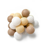 Guirlande lumineuse 24 boules de coton (beige) - Éclairage décoratif intérieur