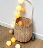 Lighting garland 24 cotton balls (beige) - Decorative interior lighting