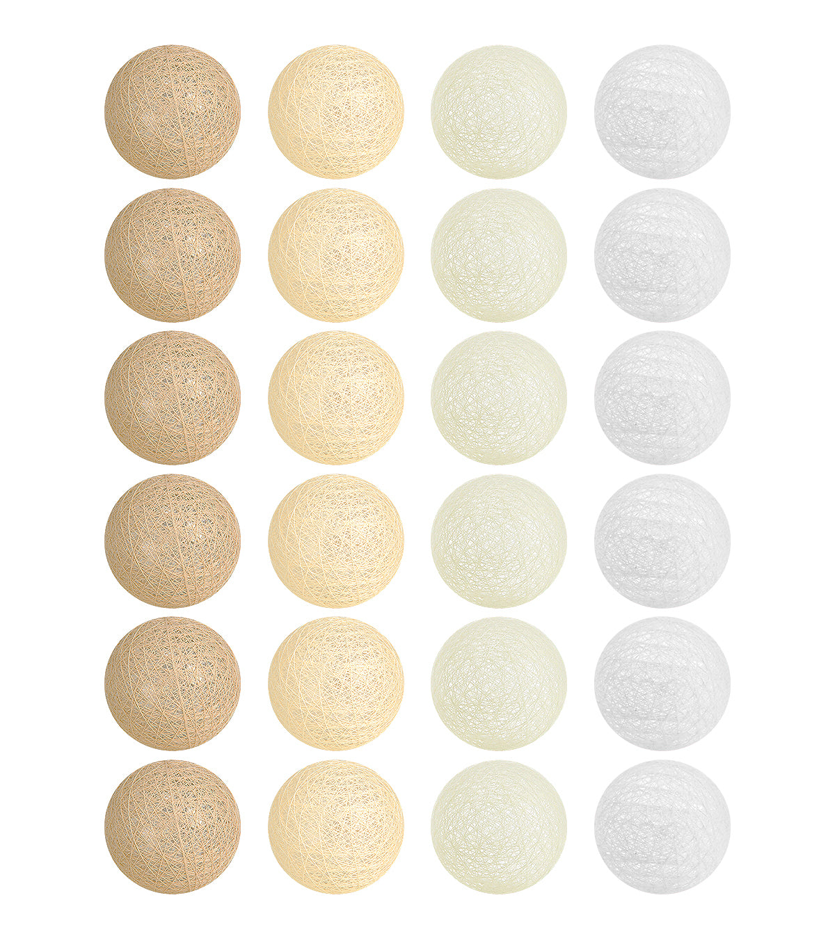 Lighting garland 24 cotton balls (beige) - Decorative interior lighting