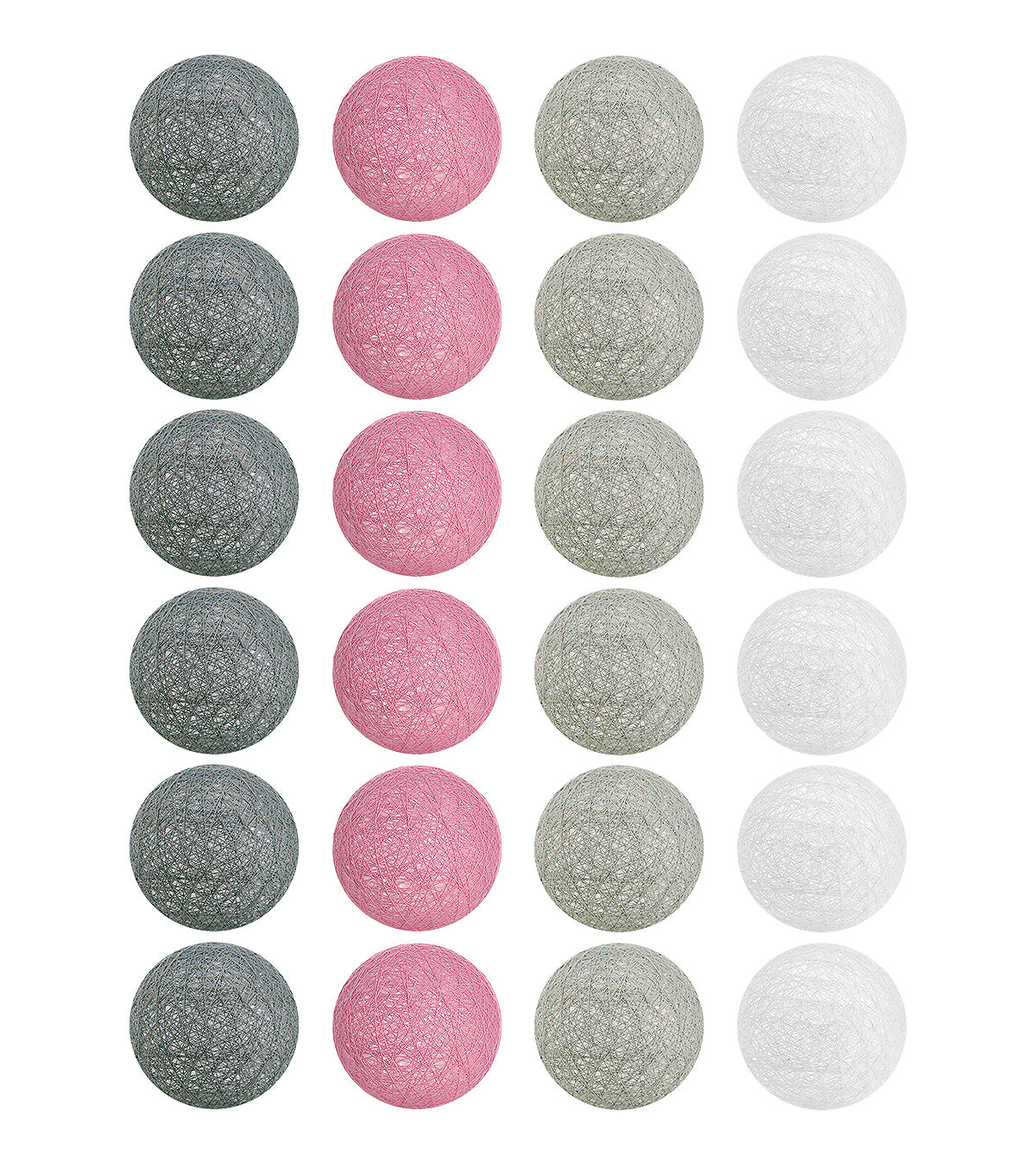 Lighting garland 24 cotton balls (pink, grey) - Decorative interior lighting