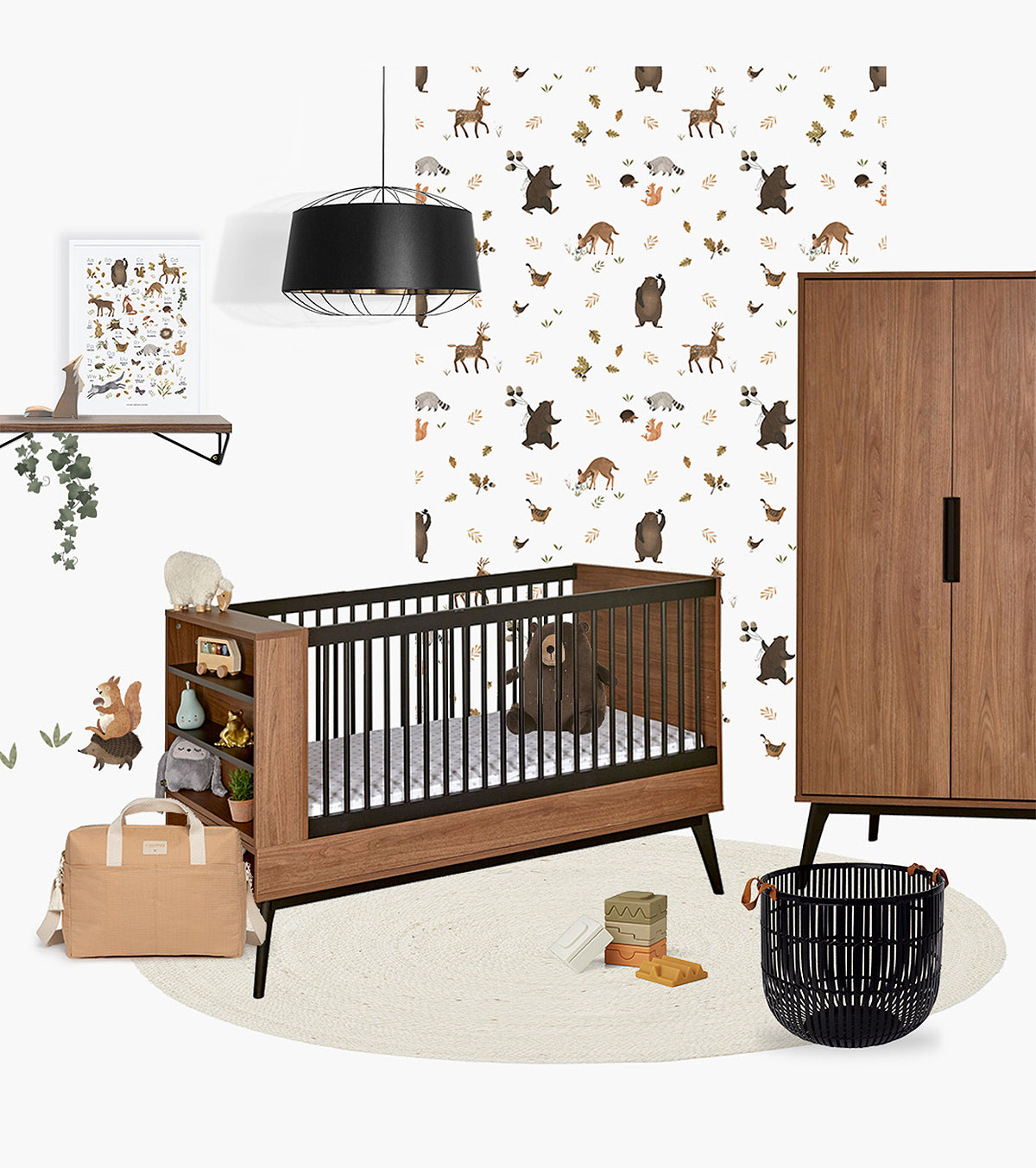 NORWOOD - Wall decals murals - The bear and his forest friends
