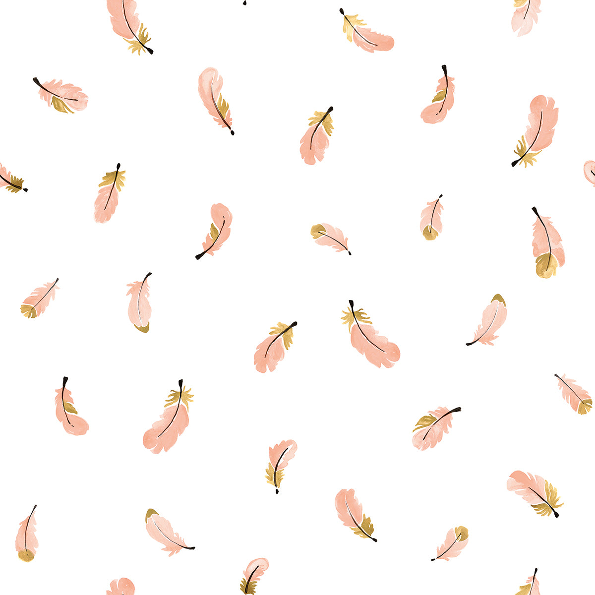 FLAMINGO - Sample wallpaper, golden feathers