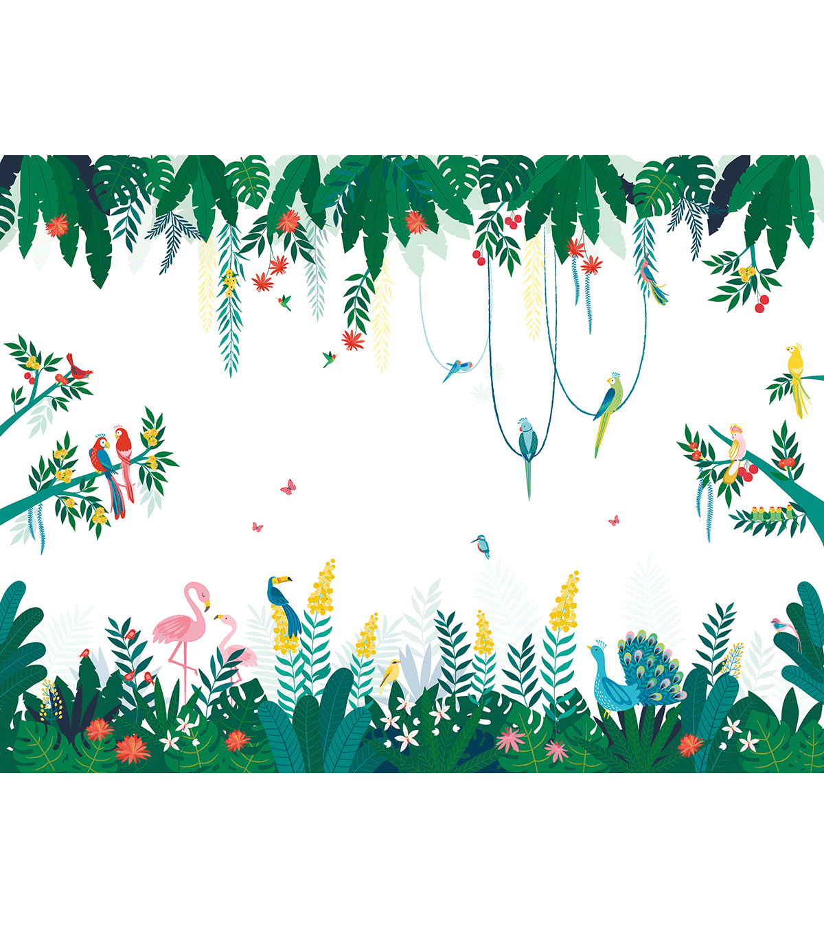 RIO - Panoramic wallpaper - Jungle and birds