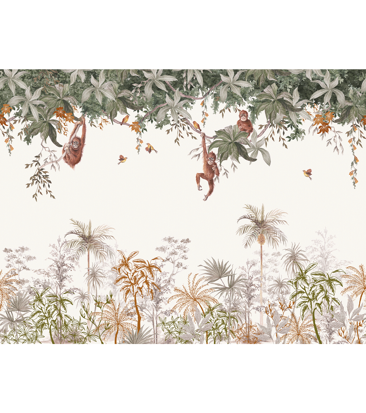UTAN - Panoramic wallpaper - Monkeys