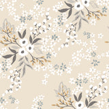 BRAYLYNN - Sample wallpaper, constellation flowers (wheat)