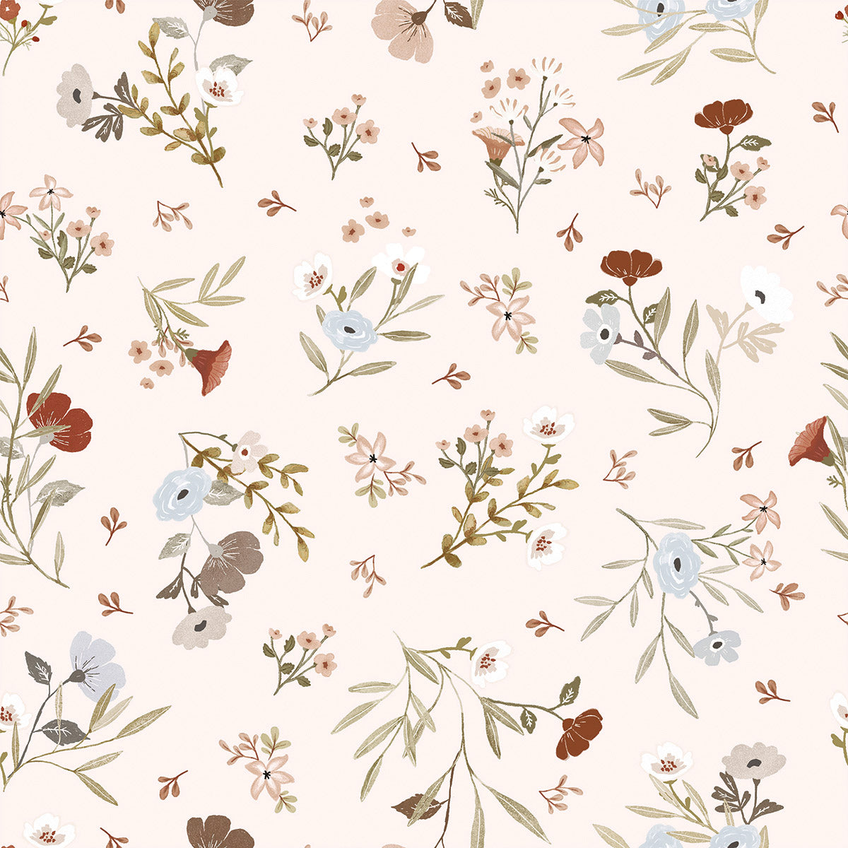 LILYDALE - Sample wallpaper, floral poetry (light pink)