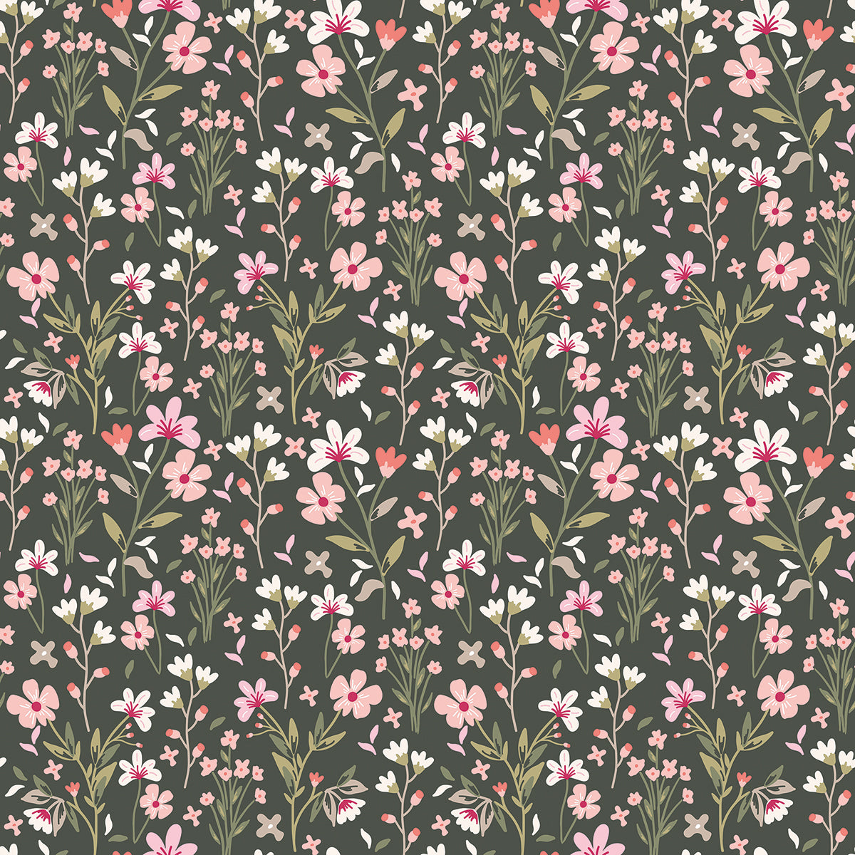 MAGENTA GARDEN - Sample wallpaper, summer garden (dark)