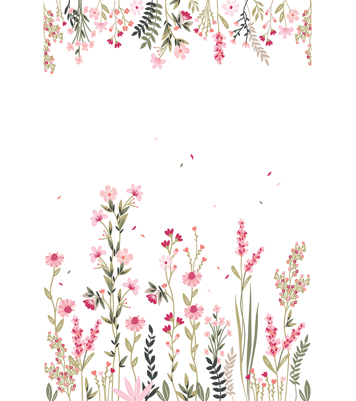 MAGENTA - Panoramic wallpaper - Fields of pink flowers (left)