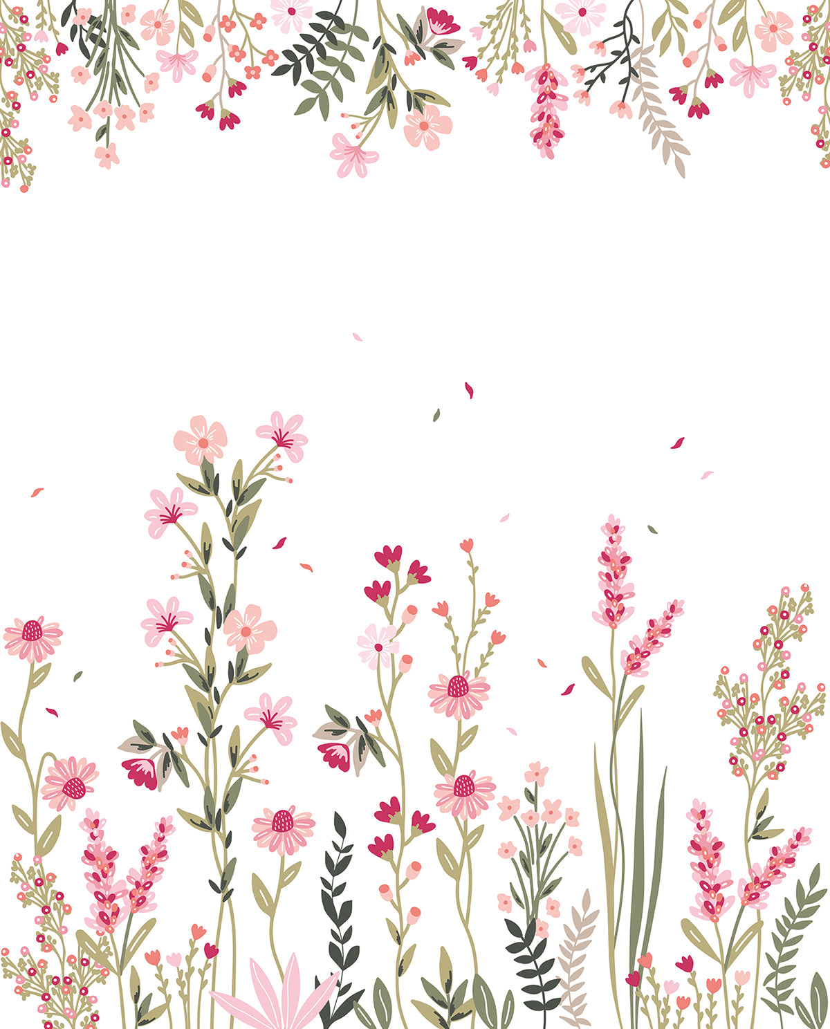 MAGENTA GARDEN - Decor wallpaper sample, a field of flowers (left)