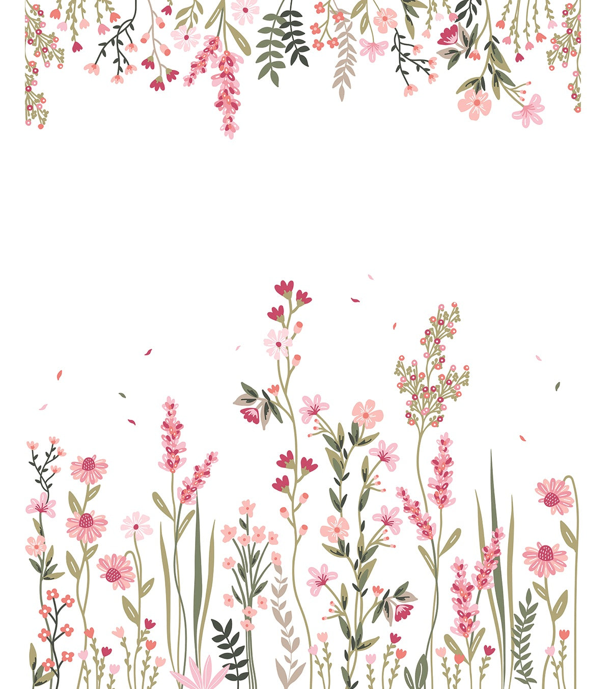 MAGENTA GARDEN - Decor wallpaper sample, a field of flowers (right)