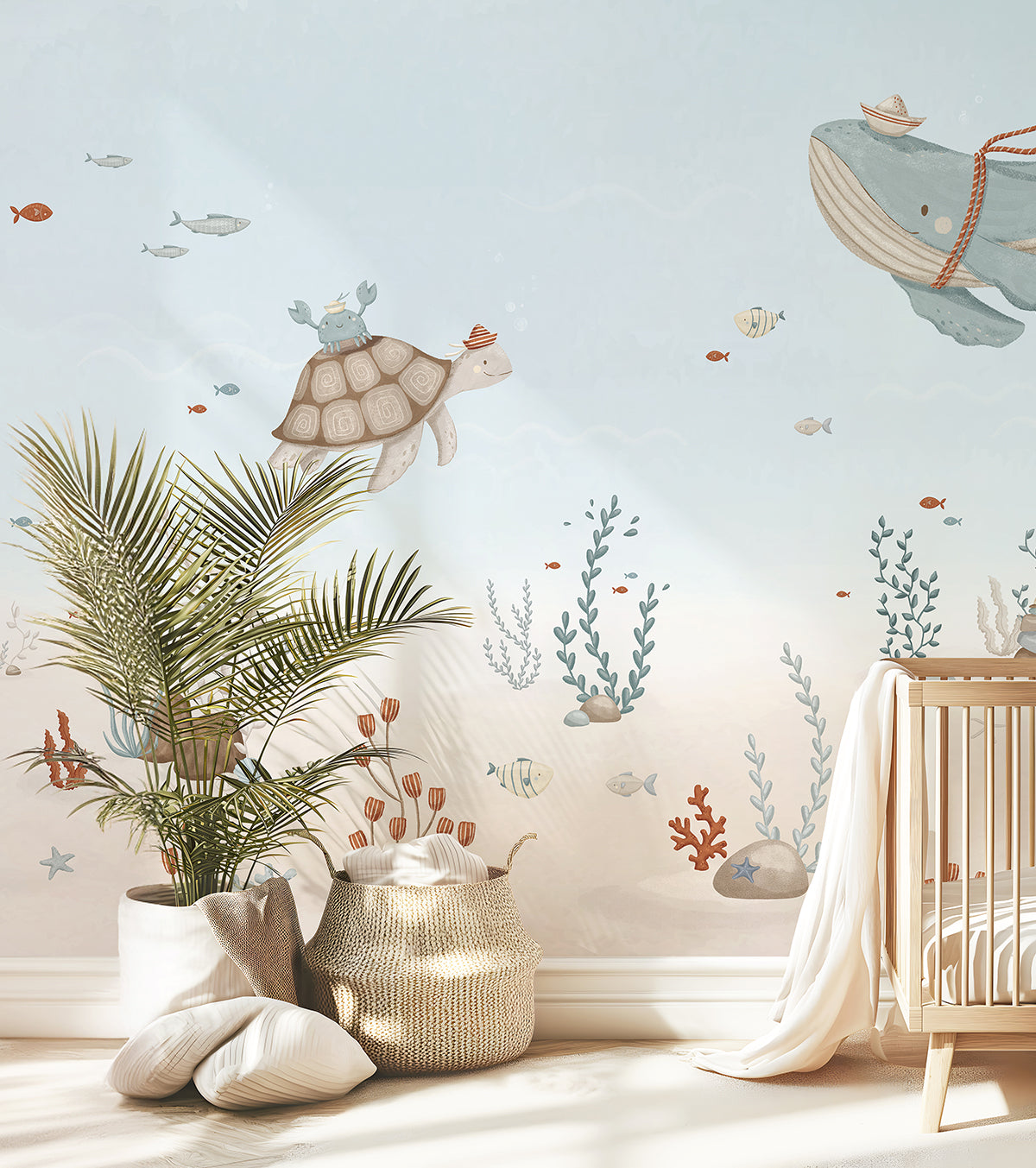 LOTAN - Panoramic wallpaper - Seabed, whales