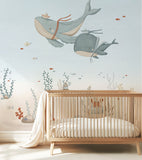 LOTAN - Panoramic wallpaper - Seabed, whales