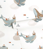 LOTAN - Children's wallpaper - Whales at sea