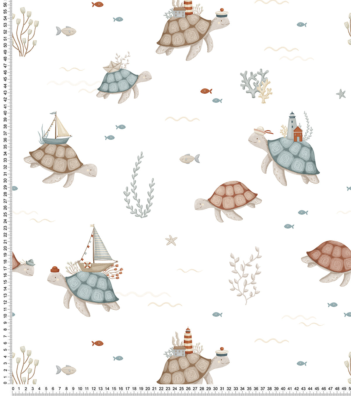 LOTAN - Children's wallpaper - Turtles at sea